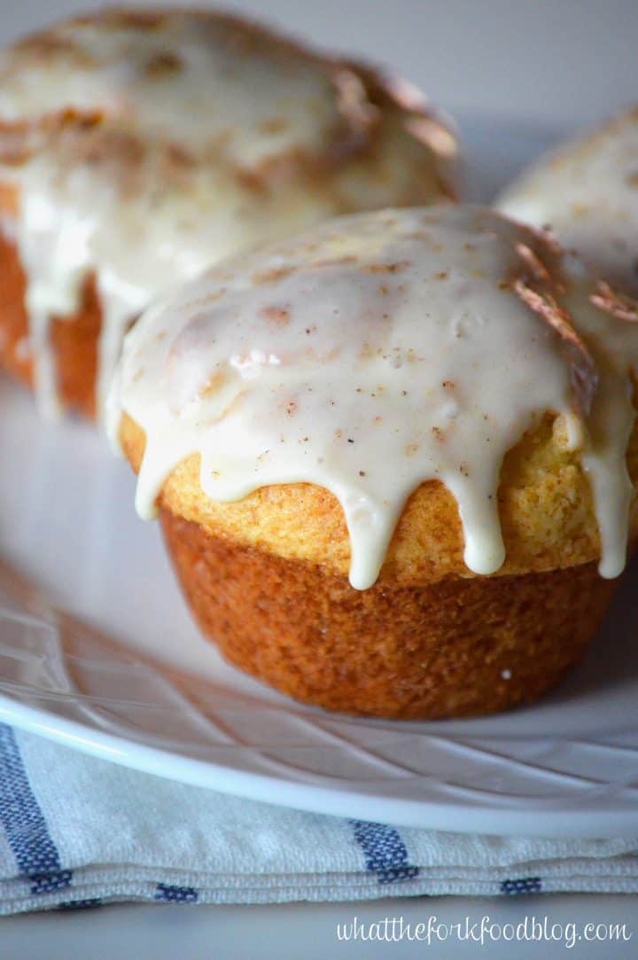 Eggnog Muffins with Eggnog Glaze What the Fork