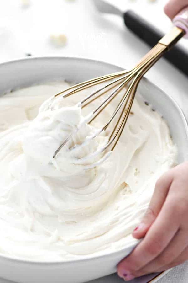 Two Ingredient White Chocolate Ganache Whipped Cream - What the Fork