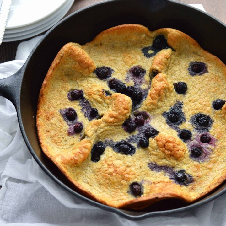 Gluten Free Blueberry Dutch Baby from What The Fork Food Blog