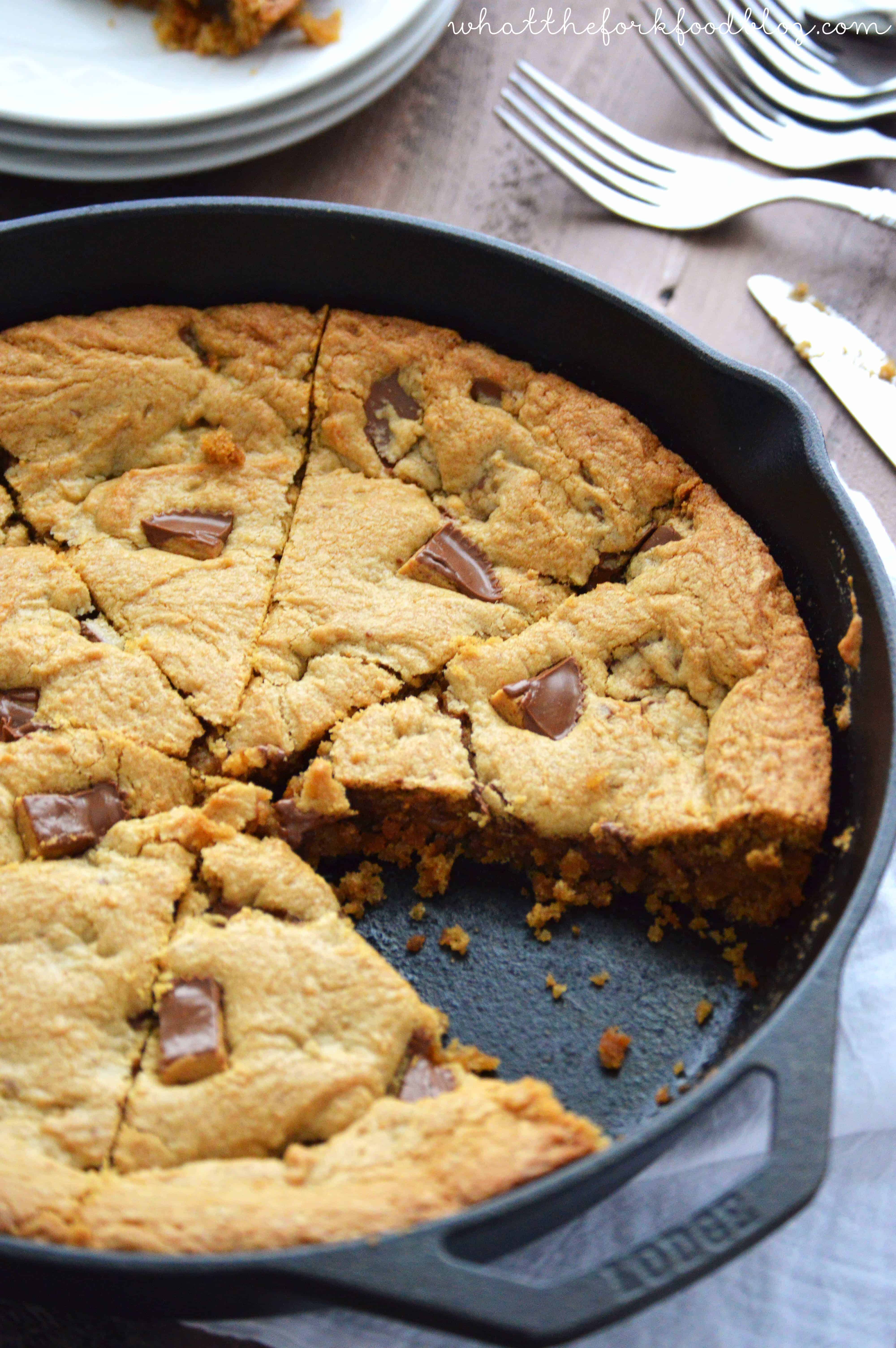 Peanut Butter Cup Cookie Pie from What The Fork Food Blog