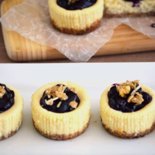 Skinny Mini Blueberry Cheesecakes from What The Fork Food Blog