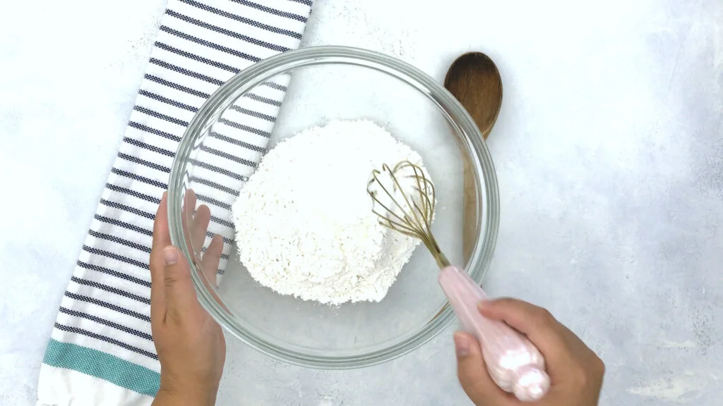 Whisk together the flour, xanthan gum, salt and baking powder.