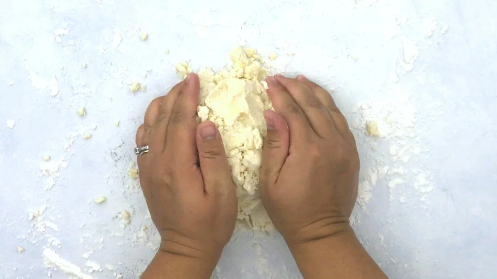 Roll the dough out on a floured board to desired thickness.  Roll the dough to about 1 ½ – 2 inches thick.