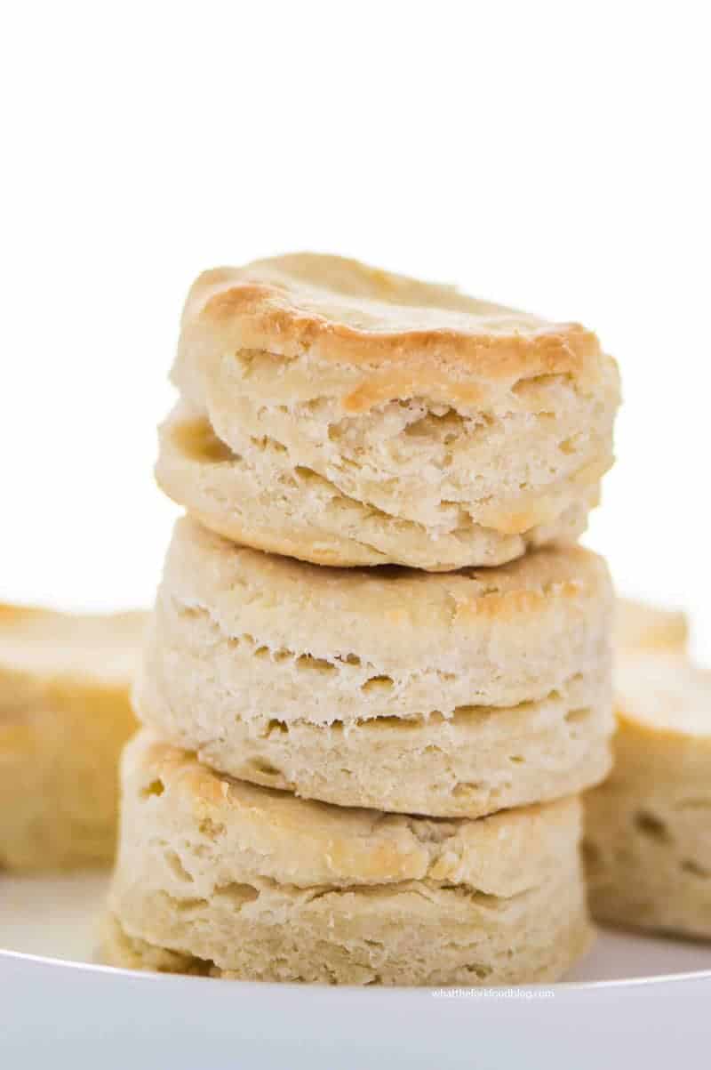 A stack of delicious homemade gluten free biscuits that are ready to eat!