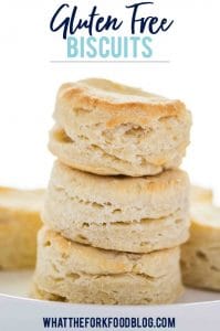 stack of gluten free biscuits on a white plate