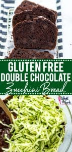 Collage image of Gluten Free Double Chocolate Zucchini Bread for Pinterest