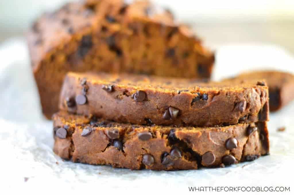 Pumpkin Chocolate Chip Bread (gluten free and dairy free) from What The Fork Food Blog | @WhatTheForkBlog | whattheforkfoodblog.com