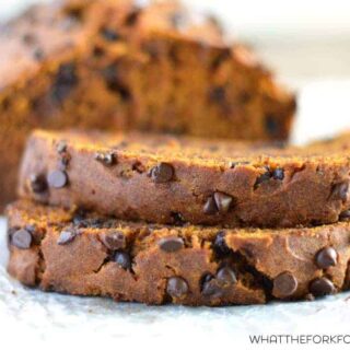 Pumpkin Chocolate Chip Bread (gluten free and dairy free) from What The Fork Food Blog | @WhatTheForkBlog | whattheforkfoodblog.com