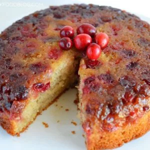 Cranberry Upside-Down Cake from What The Fork Food Blog (gluten free and dairy free) | whattheforkfoodblog.com