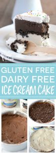 Gluten Free + Dairy Free Freezer Cake from @whattheforkblog | whattheforkfoodblog.com | Sponsored by So Delicious | ice cream cake recipes | homemade ice cream cake | dairy free ice cream cake | gluten free ice cream cake recipes | no-bake dessert recipes | easy gluten free dessert recipes |