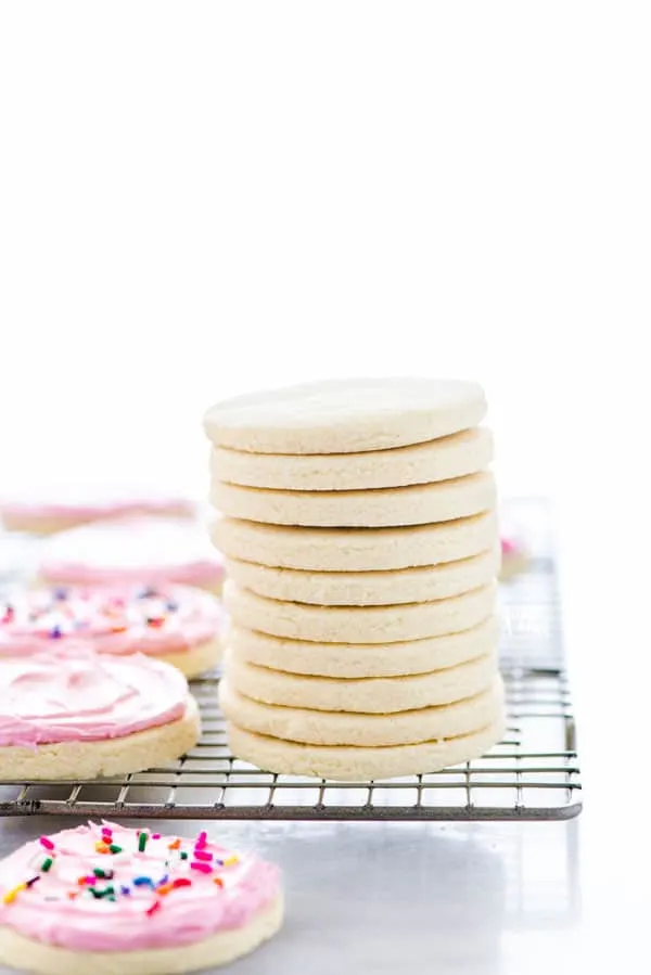 A stack of gluten free sugar cookies
