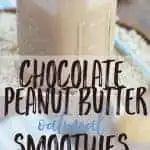 Chocolate Peanut Butter Oatmeal Smoothies from @whattheforkblog. These smoothies are #healthy , filling, and full of flavors you love - they make a great on-the-go breakfast! | recipe on whattheforkfoodblog.com | sponsored | oatmeal smoothie recipes | recipes with oatmeal | healthy smoothie recipes | how to make smoothies with oatmeal | smoothies with peanut butter | smoothies with chocolate | #smoothies without bananas | breakfast smoothies | easy smoothie recipes | smoothies without vegetables