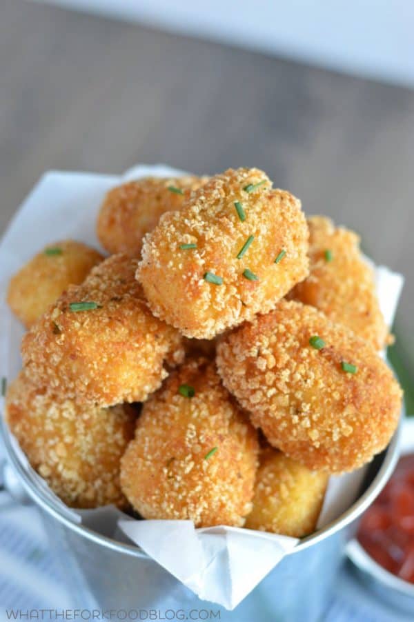 Gluten Free Tater Tots from What The Fork Food Blog. Super crispy outside, soft fluffy potato inside - these make an amazing appetizer, side dish, or snack! | whattheforkfoodblog.com