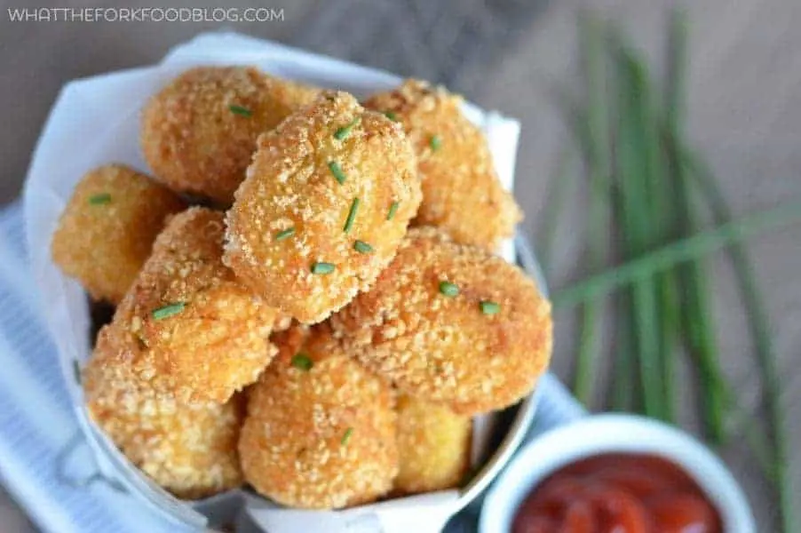 Gluten Free Tater Tots from What The Fork Food Blog. Super crispy outside, soft fluffy potato inside - these make an amazing appetizer, side dish, or snack! | whattheforkfoodblog.com