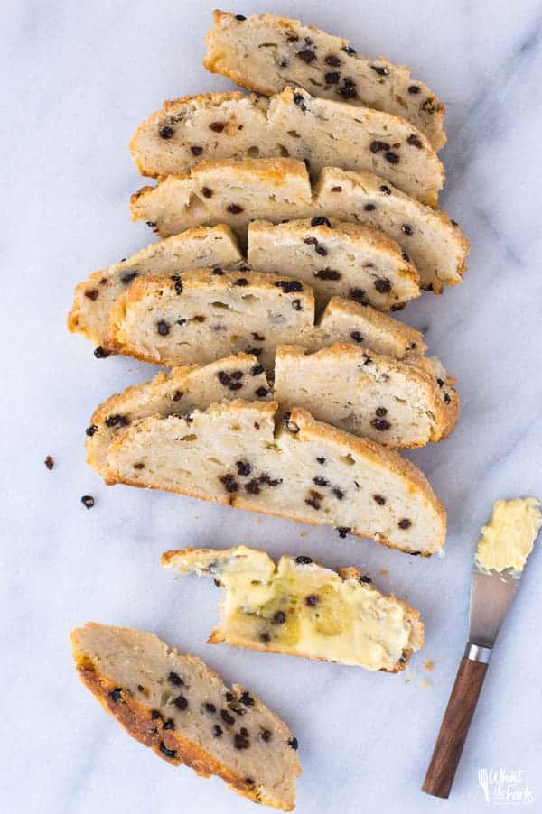 Gluten Free Irish Soda Bread buttered with bite taken