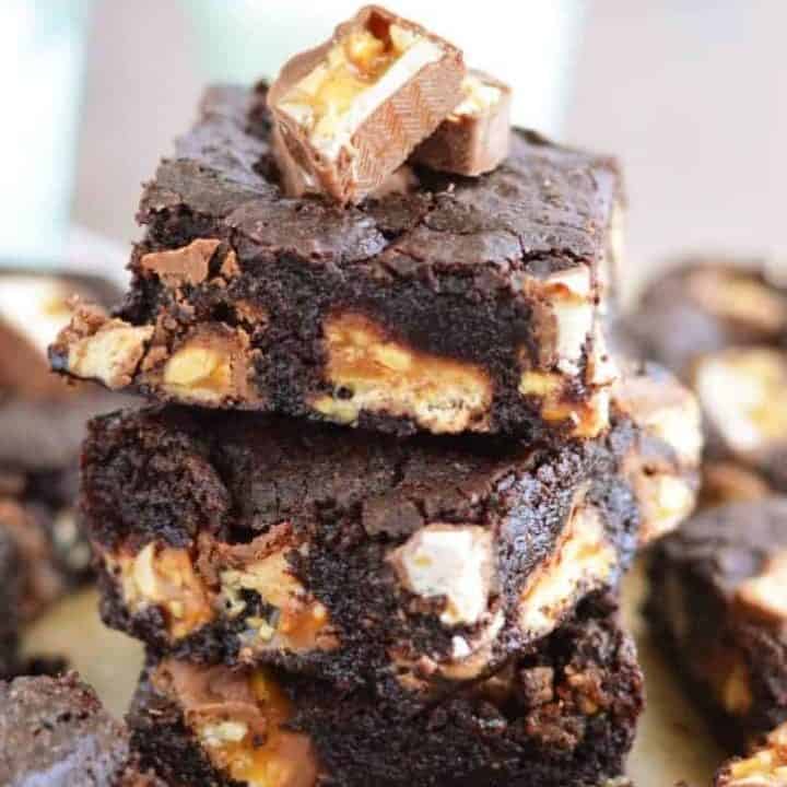 Snickers Brownies from What The Fork Food Blog | whattheforkfoodblog.com