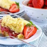 Gluten Free Strawberry Rhubarb Coffee Cake from What The Fork Food Blog | whattheforkfoodblog.com