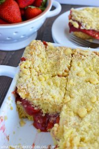 Gluten Free Strawberry Rhubarb Coffee Cake from What The Fork Food Blog | whattheforkfoodblog.com