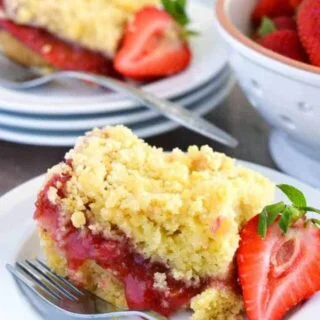 Gluten Free Strawberry Rhubarb Coffee Cake from What The Fork Food Blog | whattheforkfoodblog.com