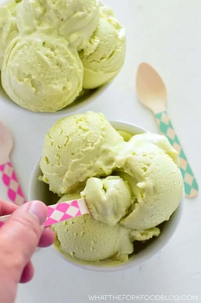 Vegan Avocado Ice Cream (dairy free + gluten free) from What The Fork Food Blog | whattheforkfoodblog.com