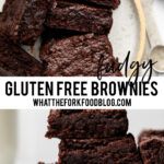 Fudgy Gluten Free Brownies collage image with text for Pinterest