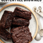Fudgy Gluten Free Brownies image with text for Pinterest