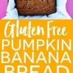 Gluten Free Pumpkin Banana Bread (dairy free too!) is the best fall quick bread recipe ever! Easy gluten free bread recipe from @whattheforkblog | whattheforkfoodblog.com | gluten free dairy free pumpkin | gluten free pumpkin bread | how to make pumpkin banana bread | easy pumpkin recipes | recipes with pumpkin | banana bread recipes | gluten free quick bread recipes | gluten free breakfast recipes | easy gluten free recipes | dairy free recipes | leftover pumpkin