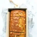 This wildly popular Gluten Free Pumpkin Banana Bread is a mix of two popular quick bread recipes - pumpkin bread and banana bread! Your fall baking starts here! This recipe can be made dairy-free or with regular milk. This easy gluten free quick bread recipe is from @whattheforkblog - visit whattheforkfoodblog.com for more! #glutenfree #dairyfree #fallbaking #pumpkin #pumpkinrecipes #easyrecipes #glutenfreebaking #fallrecipes #Fall #pumpkinbread #bananabread #pumpkinbanana #quickbread #bread