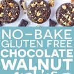 Super easy no-bake Gluten Free Chocolate Walnut Cookies (dairy free + naturally sweetened). Recipe from @whattheforkblog | whattheforkfoodblog.com