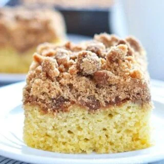 Gluten Free Cinnamon Coffee Cake is perfect for brunch or make-ahead breakfast. Recipe from @whattheforkblog | gluten free and dairy free | whattheforkfoodblog.com