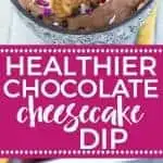 This healthier chocolate cheesecake dip is made with a secret ingredient that’s packed with protein - and it’s not greek yogurt. This creamy, silky smooth dip can also be eaten as a pudding. Recipe from @whattheforkblog | whattheforkfoodblog.com | Sponsored | dessert dip | easy dessert | quick desserts | sweet dips | no-bake cheesecake | cheesecake recipes | cheesecake dip recipe | cheesecake dip easy | healthy cheesecake