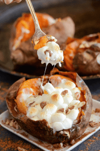 Loaded Sweet Potatoes recipe plus your ultimate guide to a gluten free Thanksgiving on What The Fork | @whattheforkblog | whattheforkfoodblog.com