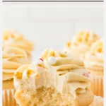 gluten free vanilla cupcakes image with text for Pinterest