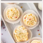 gluten free vanilla cupcakes image with text for Pinterest