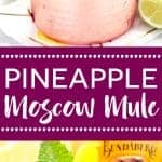 This simple Pineapple Moscow Mule recipe is SO easy. This drink is so refreshing and perfect for summer. Can easily be made without alcohol too. Recipe from @whattheforkblog | Sponsored by Bundaberg Brewed Drinks | whattheforkfoodblog.com | summer drinks | easy cocktail recipes | drinks with pineapple | vodka | cocktail recipes