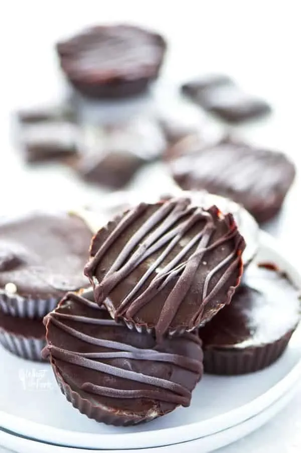 Super Easy Chocolate Ice Cream Cups - your newest ice cream obsession! They're like a peanut butter cup but filled with ice cream in stead of peanut butter! Recipe from @whattheforkblog | whattheforkfoodblog.com | dairy free recipes | dairy free desserts | gluten free and dairy free | ice cream recipes | no-bake dessert recipes | dairy free ice cream | chocolate desserts