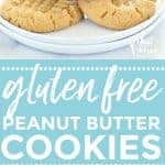 Gluten Free Peanut Butter Cookies - these classic cookies are one that everybody loves! They're easy to make too! Recipe from @whattheforkblog | whattheforkfoodblog.com | gluten free cookie recipes | easy gluten free cookies | gluten free dessert recipes | easy gluten free desserts | peanut butter cookie recipes | how to make peanut butter cookies | homemade peanut butter cookies | holiday baking | gluten free baking