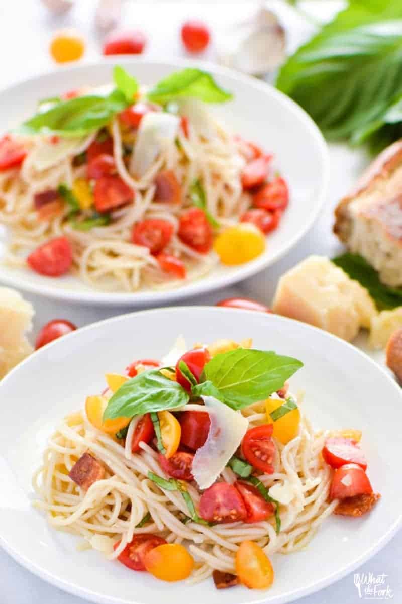 Simple Gluten Free Summer Spaghetti with Bacon