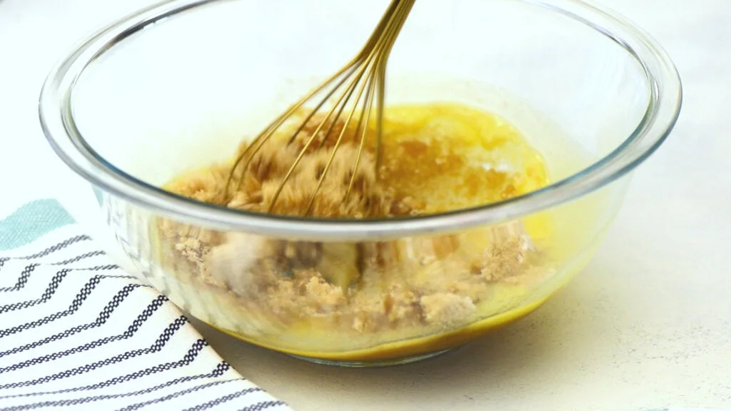 In another large bowl, add the wet ingredients and whisk together until combined.