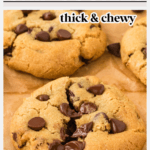 Thick and Chewy Gluten Free Chocolate Chip Cookies Recipe image with text for Pinterest