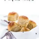 gluten free dinner rolls image with text for Pinterest