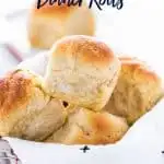 gluten free dinner rolls image with text for Pinterest