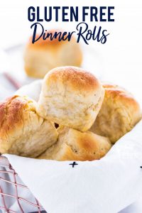gluten free dinner rolls image with text for Pinterest