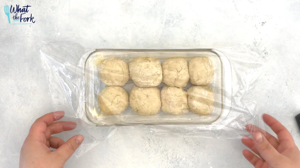 Place the dough to rise in a warm spot (I like mine to rise on top of my preheated oven) and cover loosely with plastic wrap or a clean kitchen towel. Let rolls rise for 1 hour.