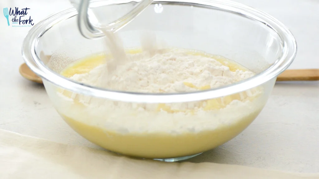 Combine the dry ingredients and the wet ingredients and stir until completely combined.