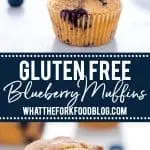 This is a really easy recipe for gluten free blueberry muffins. They’re so tender and full of cinnamon flavor - they’ll quickly become a go-to breakfast recipe! They freeze well too so go ahead and make a double batch! They’re great for busy mornings. Gluten Free breakfast recipe from @whattheforkfblog | visit whattheforkfoodblog.com for more easy gluten free recipes and gluten free muffin recipes | homemade muffins | #glutenfree #dairyfree #muffins #breakfast #easyrecipes #blueberry