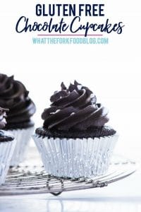 gluten free chocolate cupcakes with salted dark chocolate buttercream frosting