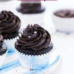 gluten free chocolate cupcakes with salted dark chocolate buttercream frosting