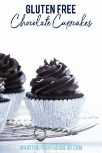 gluten free chocolate cupcakes with salted dark chocolate buttercream frosting