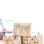 Gluten Free Cake Rice Krispie Treats long image with text